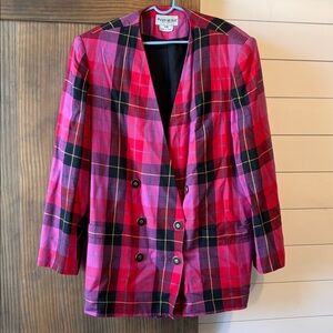 VINTAGE John Meyer pink plaid blazer size 20W